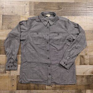 Duluth Trading Free Swingin’ Flannel Shirt Women’s Medium Gray Workwear
